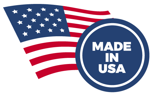 Made in the USA graphic with the USA Flag